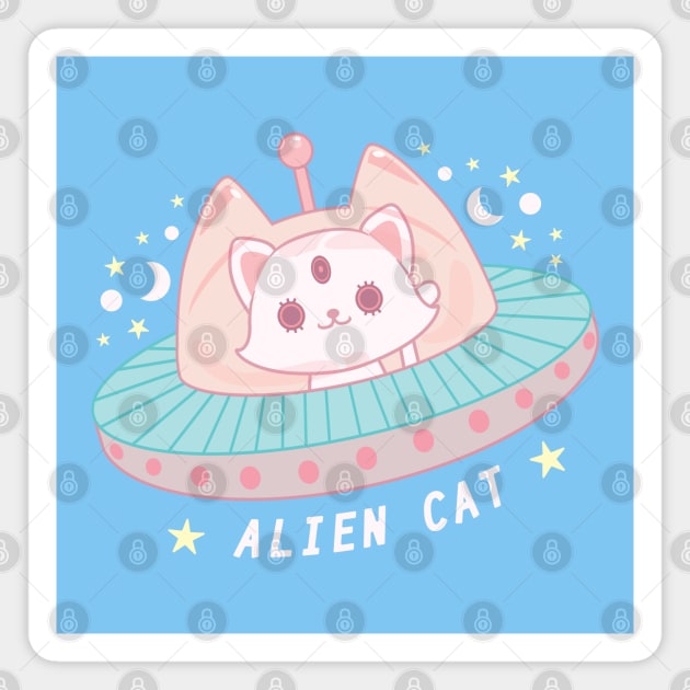 UFO Alien Cat Magnet by machmigo